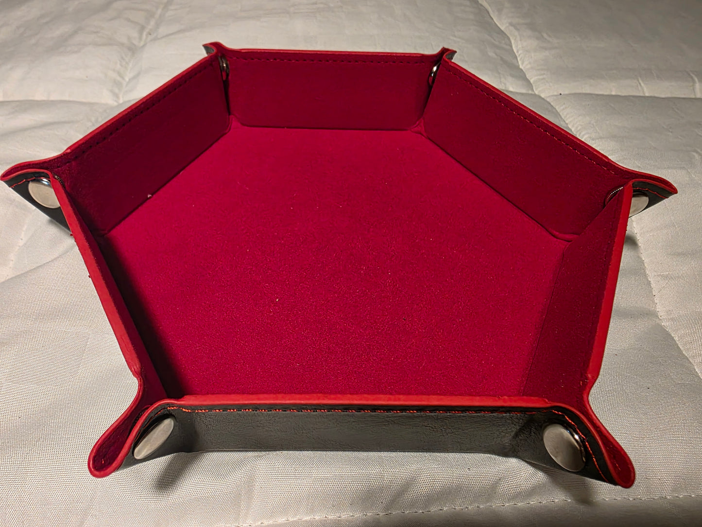 PU Leather/Velvet Hex Dice Tray